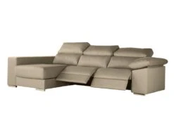 Canapé D'angle Gauche Relax électrique Avec Têtières En Tissu Beige DIDIUS -Deco.fr Soldes Boutique canape 12474433
