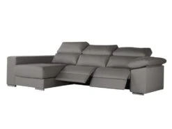 Canapé D'angle Gauche Relax électrique Avec Têtières En Tissu Gris DIDIUS -Deco.fr Soldes Boutique canape 12474705