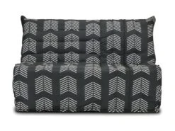 Banquette BZ - Tissu Chevrons A111 - Couchage 138 X 188 X 12 Cm - Blanc Et Noir