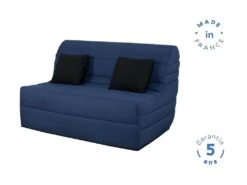 DUNLOPILLO Banquette BZ - Tissu Marine + 2 Coussins Noir - L 140 X P 99 X H 98 Cm - Made In France - ALICE 7 DUNLOPILLO Banquette BZ - Tissu Marine + 2 Coussins Noir - L 140 X P 99 X H 98 Cm - Made In France - ALICE -Deco.fr Soldes Boutique canape 12497667