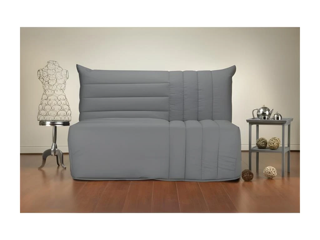 BULTEX Banquette BZ BECCI 3 Places - L 142 X P 101 Cm - Tissu Gris 2 BULTEX Banquette BZ BECCI 3 Places - L 142 X P 101 Cm - Tissu Gris – Image 2
