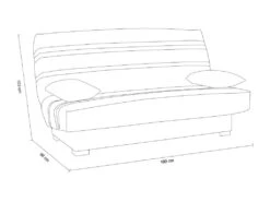 Banquette Clic Clac 3 Places - Matelas 17 Cm - Tissu Gris Anthracite - L199 X P96 X H103 Cm - CHLoe -Deco.fr Soldes Boutique canape 12511147