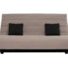 DUNLOPILLO Banquette Clic Clac - Tissu Taupe + 2 Coussins Noir - L 194 X P 98 X H 102 Cm - Made In France - ALEX -Deco.fr Soldes Boutique canape 12524365