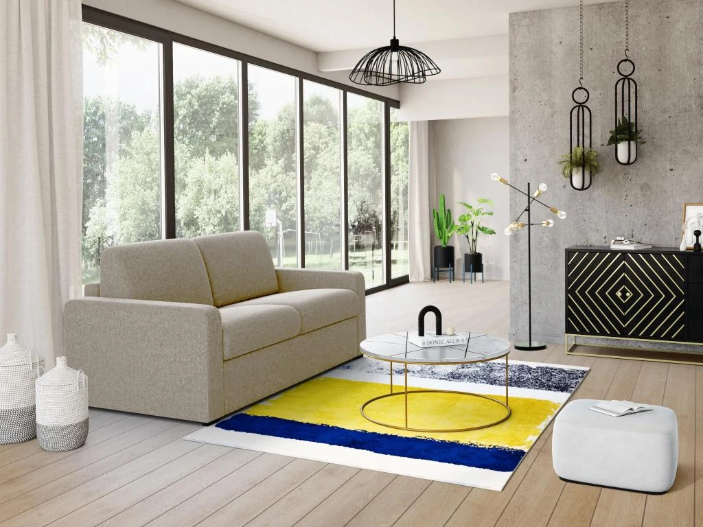 Canapé 3 Places Convertible Express En Tissu TOMAKA - Beige 1 Canapé 3 Places Convertible Express En Tissu TOMAKA - Beige