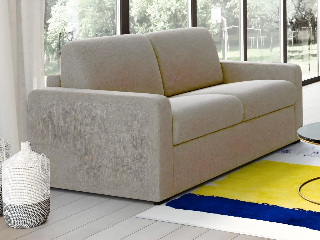 Canapé 3 Places Convertible Express En Tissu TOMAKA - Beige 8 Canapé 3 Places Convertible Express En Tissu TOMAKA - Beige – Image 8