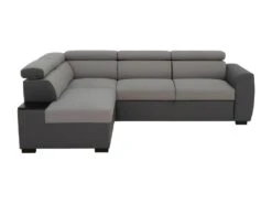 Canapé D'angle Convertible 4 Places - Tissu Anthracite/gris - KELIO