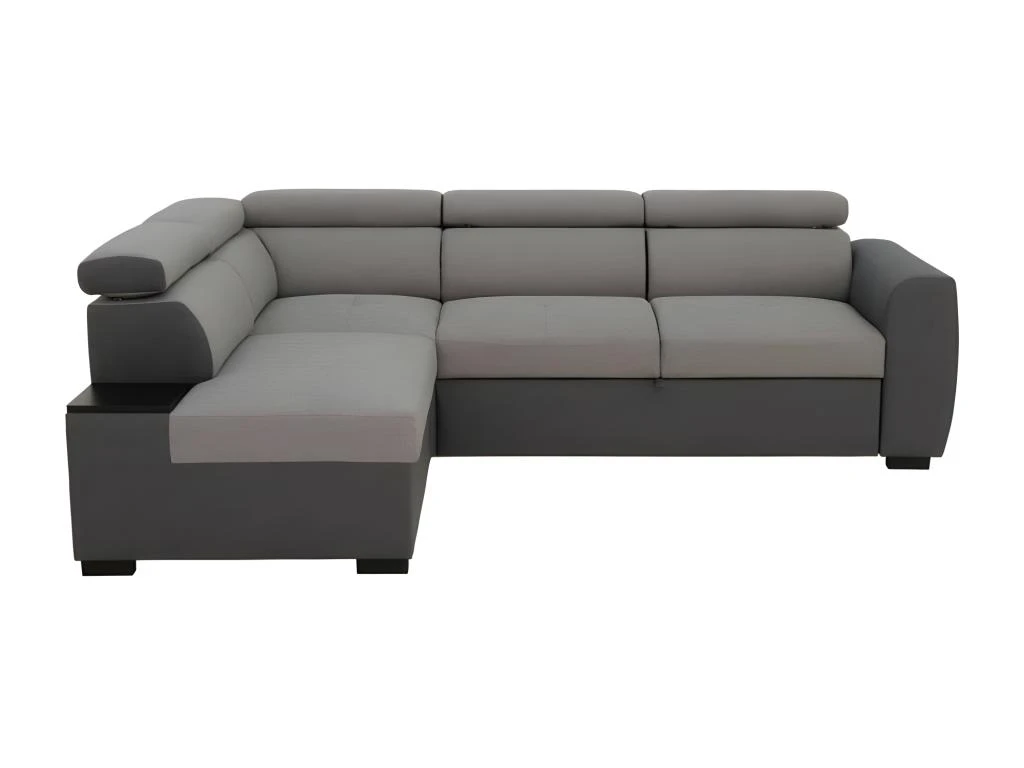 Canapé D'angle Convertible 4 Places - Tissu Anthracite/gris - KELIO 1 Canapé D'angle Convertible 4 Places - Tissu Anthracite/gris - KELIO