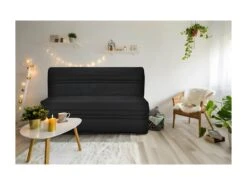 JOE Banquette BZ 3 Places - Tissu Noir - Contemporain - L 143 X P 97 Cm -Deco.fr Soldes Boutique canape 12574183