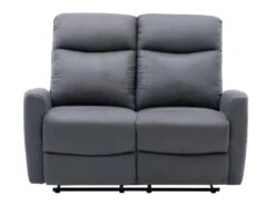 Canape Relax Manuel 2 Places - Tissu Gris - L 135 X P 97 X H 98 Cm - JESS