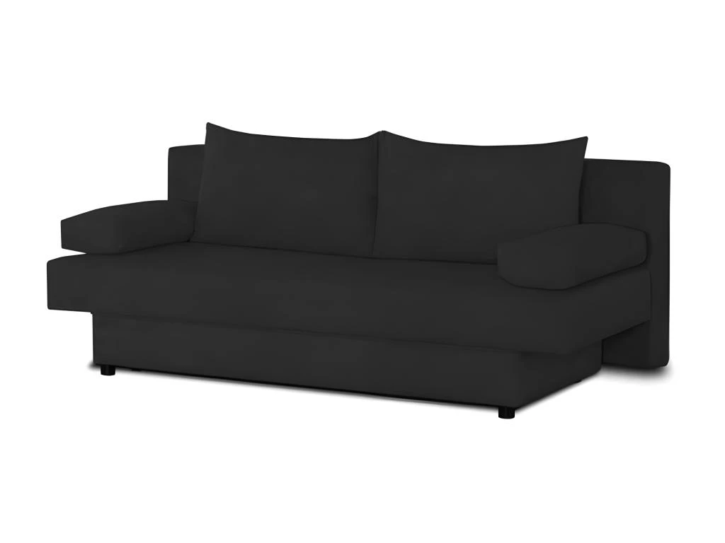 Banquette Convertible PIRY 3 Places - Tissu Noir - Classique - L 187 X P 88 Cm 3 Banquette Convertible PIRY 3 Places - Tissu Noir - Classique - L 187 X P 88 Cm – Image 3