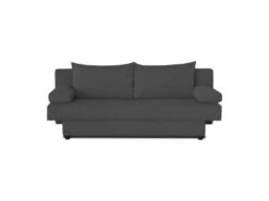 Banquette Convertible PIRY 3 Places - Tissu Gris - Classique - L 187 X P 88 Cm