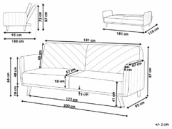 Canapé Convertible 3 Places En Velours Taupe SENJA 13 Canapé Convertible 3 Places En Velours Taupe SENJA -Deco.fr Soldes Boutique canape 12594571