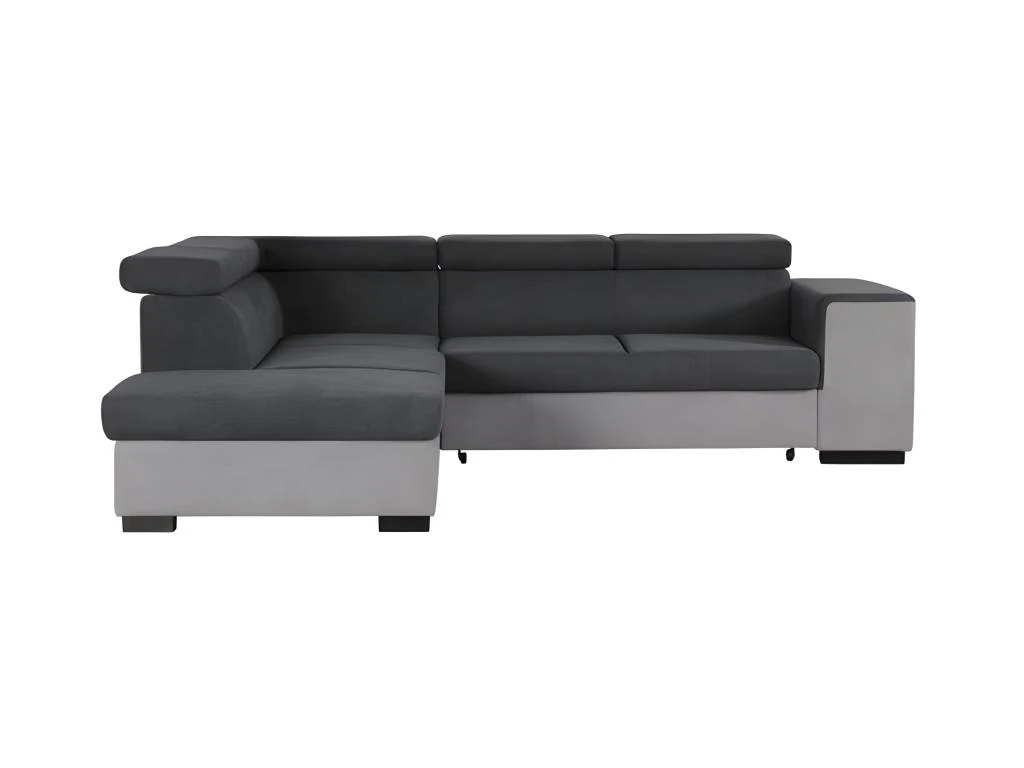 ARMSTRONG Canape Dangle Gauche Convertible + Coffre 5 Places - Tissu Gris Clair Et Gris Fonce -L 271 X P 220 X H 77 Cm 1 ARMSTRONG Canape Dangle Gauche Convertible + Coffre 5 Places - Tissu Gris Clair Et Gris Fonce -L 271 X P 220 X H 77 Cm