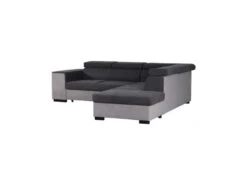 ARMSTRONG Canape Dangle Droit Convertible + Coffre 5 Places - Tissu Gris Clair Et Gris Fonce - L 271 X P 220 X H 77 Cm -Deco.fr Soldes Boutique canape 12611771