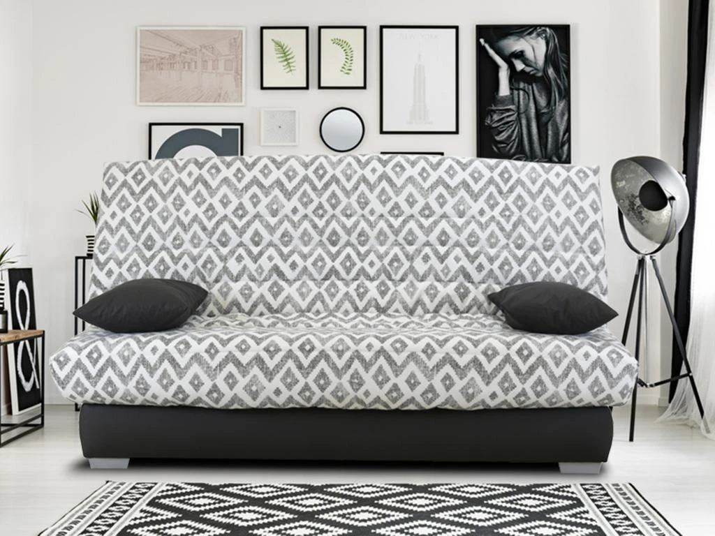 Canapé Convertible Clic-clac En Tissu Avec Matelas BULTEX Imprimé Losanges TULSA 5 Canapé Convertible Clic-clac En Tissu Avec Matelas BULTEX Imprimé Losanges TULSA – Image 5