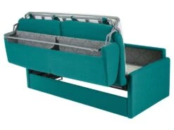 Canapé 4 Places Convertible Express En Tissu CALIFE - Turquoise - Couchage à Lattes Larges 160 Cm - Matelas 14 Cm -Deco.fr Soldes Boutique canape 13017049