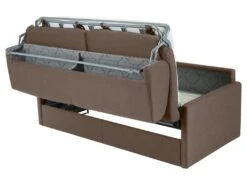 Canapé 4 Places Convertible Express En Tissu CALIFE - Marron- Couchage à Lattes Larges 160 Cm - Matelas 14 Cm 17 Canapé 4 Places Convertible Express En Tissu CALIFE - Marron- Couchage à Lattes Larges 160 Cm - Matelas 14 Cm -Deco.fr Soldes Boutique canape 13017063