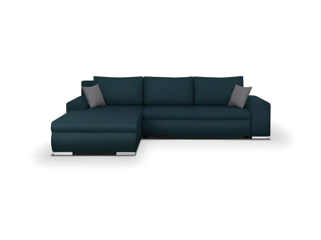 Canape Dangle Convertible Reversible + Coffre De Rangement - Tissu Bleu - L 289 X P 94/188 X H 88 Cm - INDIAN 1 Canape Dangle Convertible Reversible + Coffre De Rangement - Tissu Bleu - L 289 X P 94/188 X H 88 Cm - INDIAN