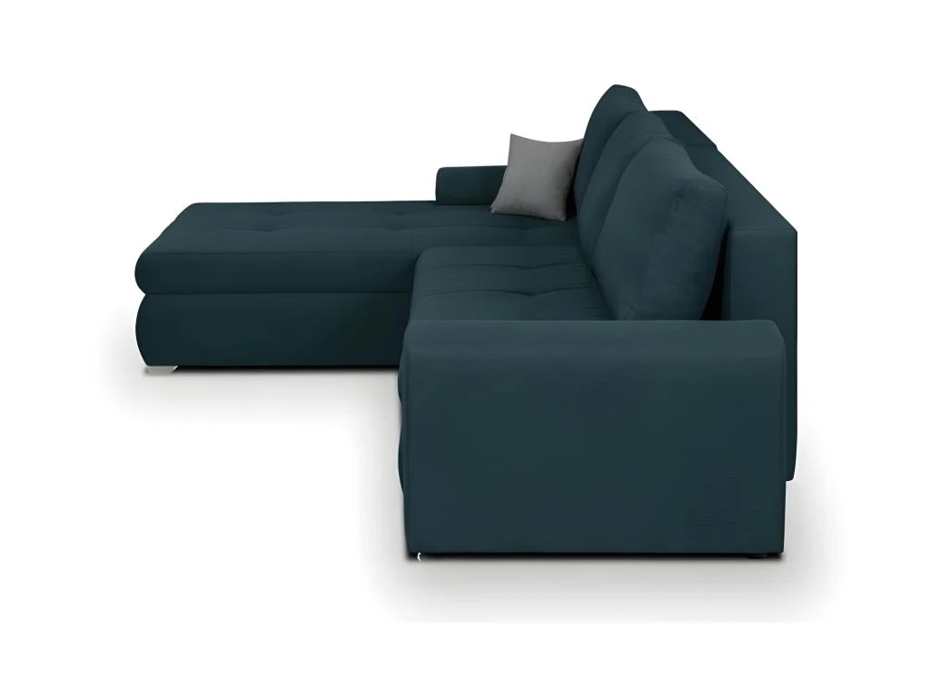 Canape Dangle Convertible Reversible + Coffre De Rangement - Tissu Bleu - L 289 X P 94/188 X H 88 Cm - INDIAN 4 Canape Dangle Convertible Reversible + Coffre De Rangement - Tissu Bleu - L 289 X P 94/188 X H 88 Cm - INDIAN – Image 4