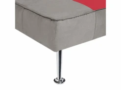 Canapé Convertible 3 Places En Velours Gris Et Rouge OLSKER -Deco.fr Soldes Boutique canape 13170731