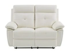 Canapé 2 Places Relax En Cuir Blanc VINETA -Deco.fr Soldes Boutique canape 13484461