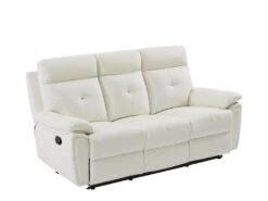 Canapé 3 Places Relax En Cuir Blanc VINETA -Deco.fr Soldes Boutique canape 13484511