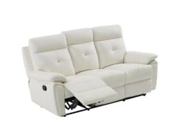 Canapé 3 Places Relax En Cuir Blanc VINETA -Deco.fr Soldes Boutique canape 13484513