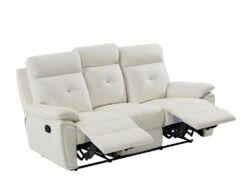 Canapé 3 Places Relax En Cuir Blanc VINETA -Deco.fr Soldes Boutique canape 13484519