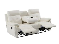 Canapé 3 Places Relax En Cuir Blanc VINETA -Deco.fr Soldes Boutique canape 13484525