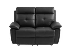 Canapé 2 Places Relax En Cuir Noir VINETA -Deco.fr Soldes Boutique canape 13484659