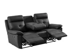 Canapé 3 Places Relax En Cuir Noir VINETA -Deco.fr Soldes Boutique canape 13484739