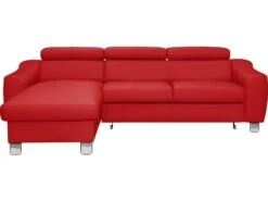 Canapé D'angle Convertible En Cuir Italien De Luxe 5 Places ASTORIA, Rouge Foncé, Angle Gauche -Deco.fr Soldes Boutique canape 13581027