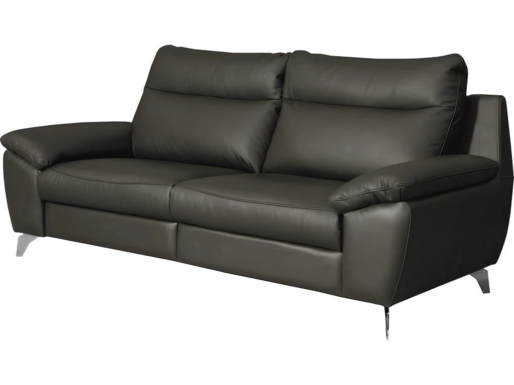 Canapé 3 Places Avec 2 Relax électriques En 100% Tout Cuir épais De Luxe Italien, PERINI, Anthracite 4 Canapé 3 Places Avec 2 Relax électriques En 100% Tout Cuir épais De Luxe Italien, PERINI, Anthracite – Image 4