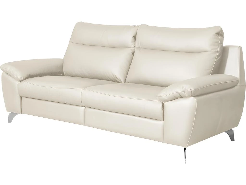 Canapé 3 Places Avec 2 Relax électriques En 100% Tout Cuir épais De Luxe Italien, PERINI, Blanc Cassé 5 Canapé 3 Places Avec 2 Relax électriques En 100% Tout Cuir épais De Luxe Italien, PERINI, Blanc Cassé – Image 5