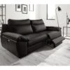 Canapé 2 Places Avec 2 Relax électriques En 100% Tout Cuir épais De Luxe Italien, PERINI, Noir