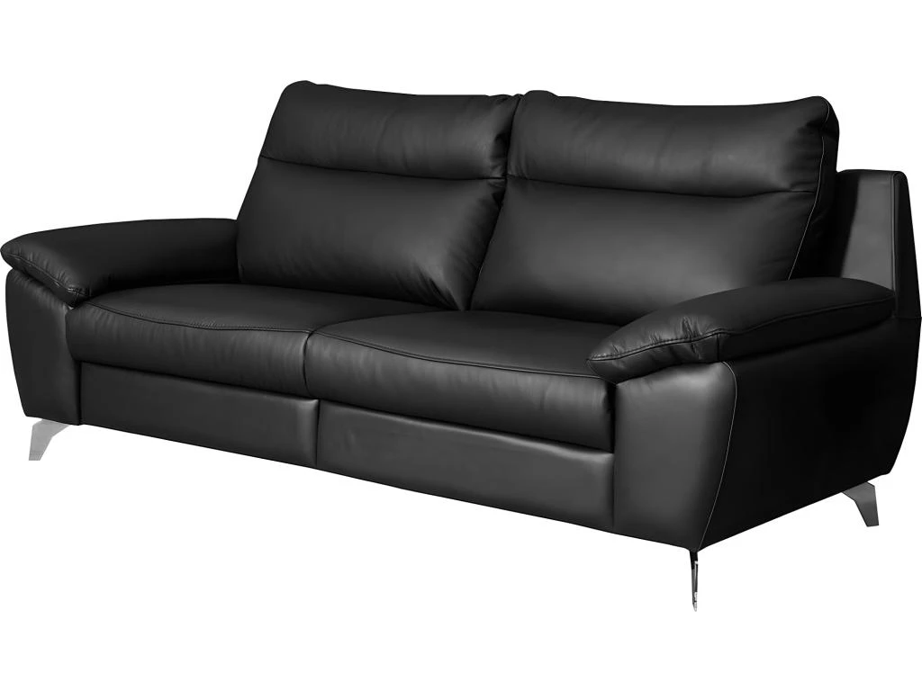 Canapé 2 Places Avec 2 Relax électriques En 100% Tout Cuir épais De Luxe Italien, PERINI, Noir 3 Canapé 2 Places Avec 2 Relax électriques En 100% Tout Cuir épais De Luxe Italien, PERINI, Noir – Image 3