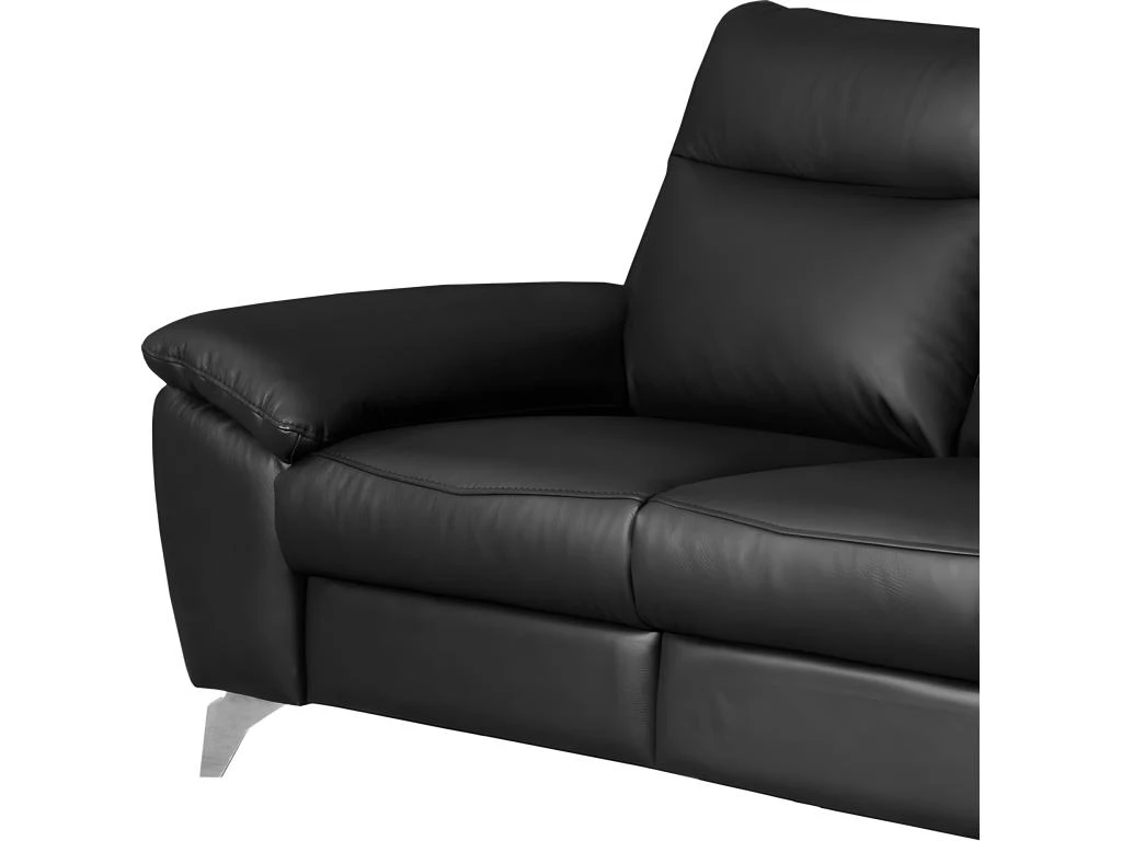 Canapé 2 Places Avec 2 Relax électriques En 100% Tout Cuir épais De Luxe Italien, PERINI, Noir 7 Canapé 2 Places Avec 2 Relax électriques En 100% Tout Cuir épais De Luxe Italien, PERINI, Noir – Image 7