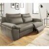 Canapé 2 Places Avec 2 Relax électriques En 100% Tout Cuir épais De Luxe Italien, PERINI, Taupe