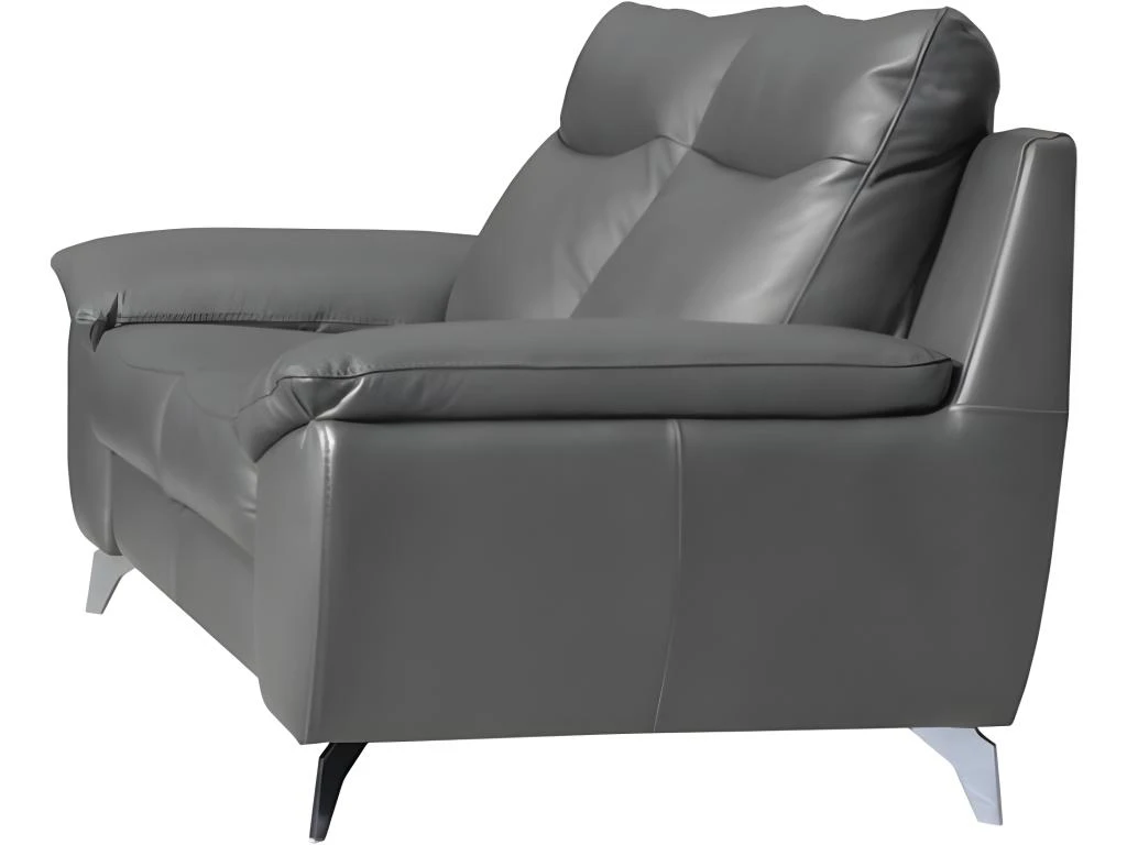Canapé 3 Places Avec 2 Relax électriques En 100% Tout Cuir épais De Luxe Italien, PERINI, Gris 5 Canapé 3 Places Avec 2 Relax électriques En 100% Tout Cuir épais De Luxe Italien, PERINI, Gris – Image 5