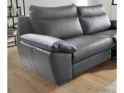 Canapé 2 Places Avec 2 Relax électriques En 100% Tout Cuir épais De Luxe Italien, PERINI, Gris -Deco.fr Soldes Boutique canape 13581207