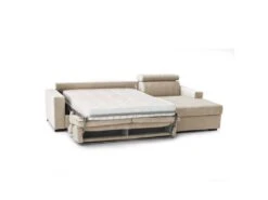 Canapé Daasen, Canapé D'angle, 100% Made In Italy, Canapé Avec Ouverture Pivotante, Avec Péninsule Conteneur Droite, Avec Accoudoirs Fins, Cm 260x95h85, Beige -Deco.fr Soldes Boutique canape 13592399