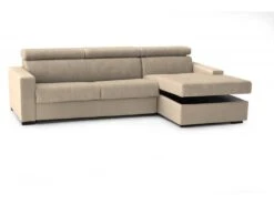 Canapé Daasen, Canapé D'angle, 100% Made In Italy, Canapé Avec Ouverture Pivotante, Avec Péninsule Conteneur Droite, Avec Accoudoirs Fins, Cm 260x95h85, Beige -Deco.fr Soldes Boutique canape 13592401