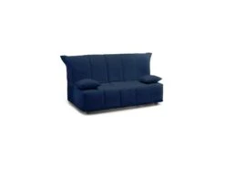 Canapé Dabam, Canapé 3 Places, 100% Made In Italy, Canapé De Salon Avec Ouverture Trolley, En Tissu Matelassé, Avec Oreillers Inclus, Cm 165x90h85, Bleue