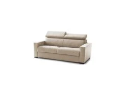 Canapé Daara, Canapé 3 Places, 100% Made In Italy, Canapé De Salon à Ouverture Pivotante, Avec Appuis-tête Réglables Et Accoudoirs Fins, Cm 200x95h85, Beige