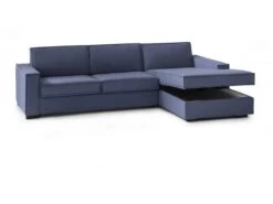 Canapé Daahje, Canapé D'angle, 100% Made In Italy, Canapé Avec Ouverture Pivotante, Péninsule De Conteneur Droite, Avec Accoudoirs Standards, Cm 280x95h90, Bleu -Deco.fr Soldes Boutique canape 13592619