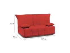 Canapé Dabam, Canapé 3 Places, 100% Made In Italy, Canapé De Salon Avec Ouverture Trolley, En Tissu Matelassé, Avec Oreillers Inclus, Cm 165x90h85, Rouge -Deco.fr Soldes Boutique canape 13592647