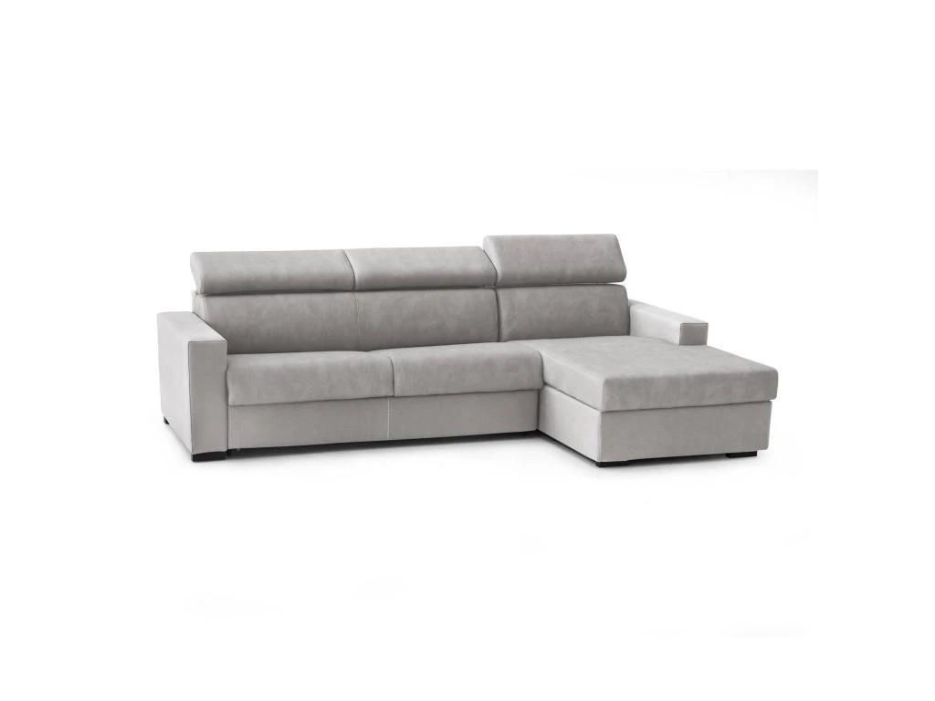 Canapé Daasen, Canapé D'angle, 100% Made In Italy, Canapé Avec Ouverture Pivotante, Avec Péninsule Conteneur Droite, Avec Accoudoirs Fins, Cm 260x95h85, Gris 4 Canapé Daasen, Canapé D'angle, 100% Made In Italy, Canapé Avec Ouverture Pivotante, Avec Péninsule Conteneur Droite, Avec Accoudoirs Fins, Cm 260x95h85, Gris – Image 4