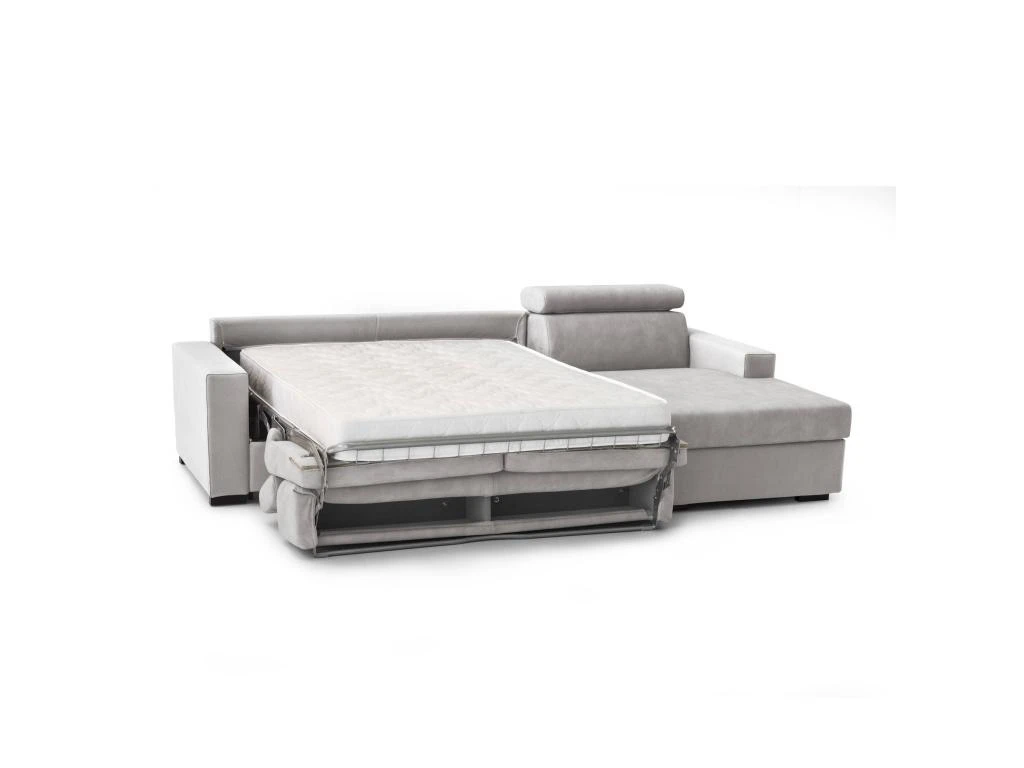 Canapé Daasen, Canapé D'angle, 100% Made In Italy, Canapé Avec Ouverture Pivotante, Avec Péninsule Conteneur Droite, Avec Accoudoirs Fins, Cm 260x95h85, Gris 5 Canapé Daasen, Canapé D'angle, 100% Made In Italy, Canapé Avec Ouverture Pivotante, Avec Péninsule Conteneur Droite, Avec Accoudoirs Fins, Cm 260x95h85, Gris – Image 5