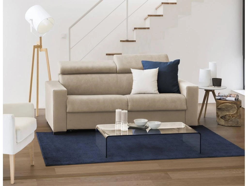 Canapé Daankou, Canapé 3 Places, 100% Made In Italy, Canapé De Salon à Ouverture Pivotante, Avec Appuis-tête Réglables Et Accoudoirs Standard, Cm 220x95h85, Beige 2 Canapé Daankou, Canapé 3 Places, 100% Made In Italy, Canapé De Salon à Ouverture Pivotante, Avec Appuis-tête Réglables Et Accoudoirs Standard, Cm 220x95h85, Beige – Image 2