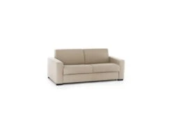 Canapé Dabagn, Grand Canapé 2 Places, 100% Made In Italy, Canapé De Salon à Ouverture Pivotante, En Tissu Matelassé, Avec Accoudoirs Standards, Cm 200x95h90, Beige